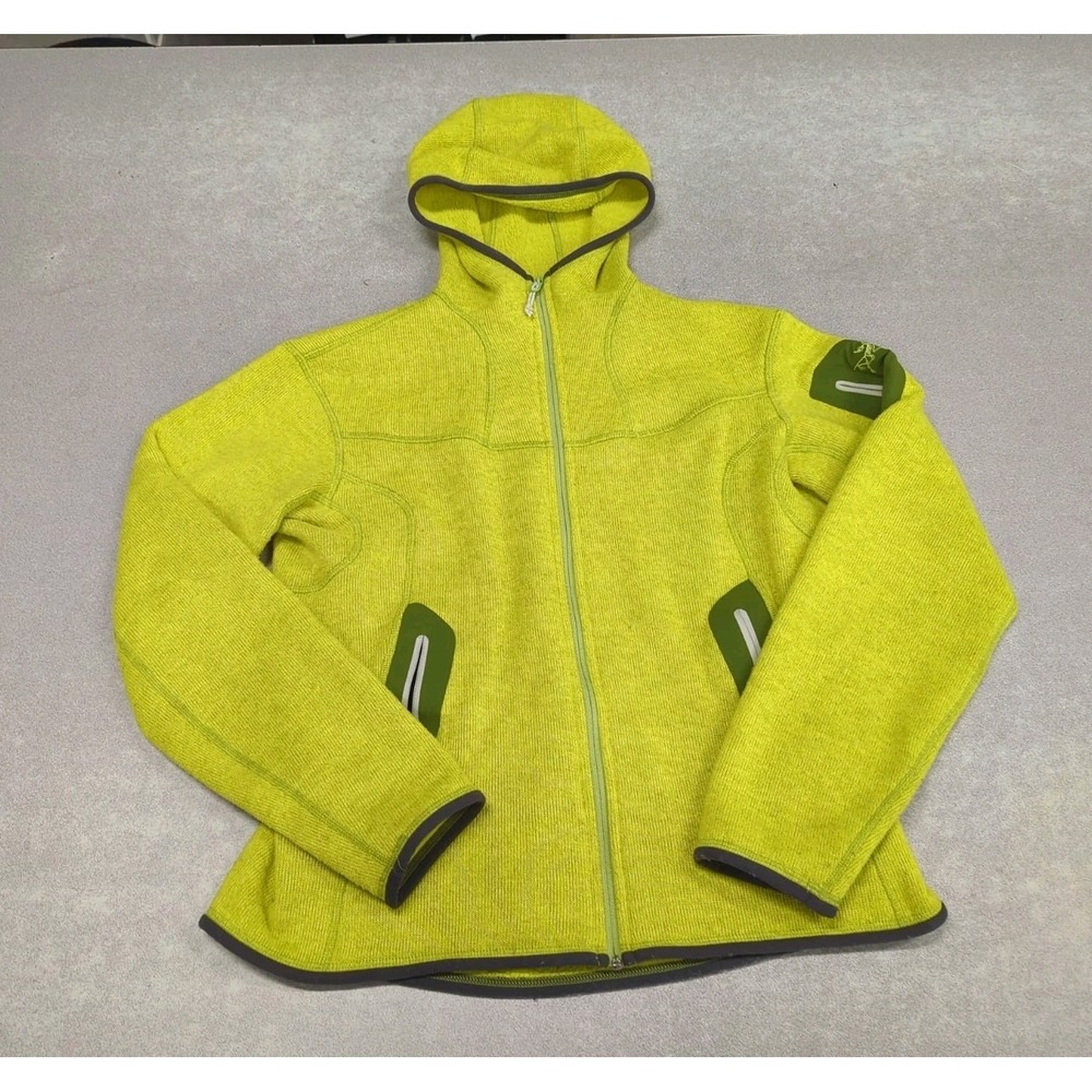 ARC'TERYX Covert Hoodie Polartec Jacket Womens L Chartreuse Lime Green Fleece
